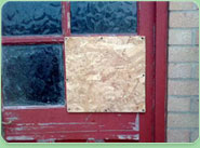 boarded up Honiton